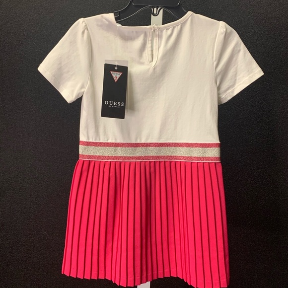 Guess Girls White & Pink Logo Dress - Picture 7 of 7